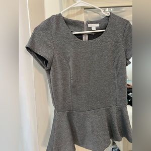 Peplum silver top